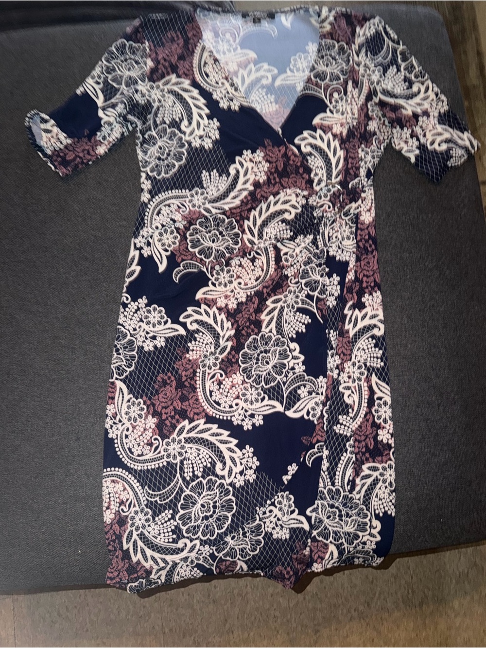 Glamour Floral Paisley Wrap Midi Dress Size 16